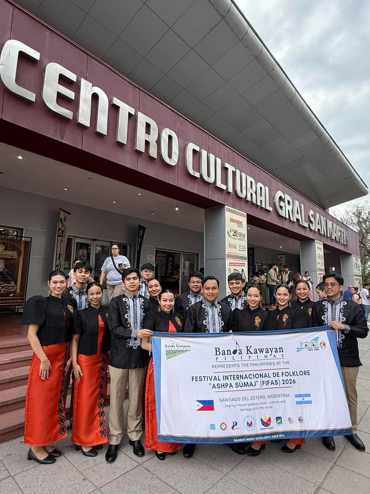 Banda Kawayan Pilipinas outside the Centro Cultural General San Martín during FIFAS 2026 in Argentina
