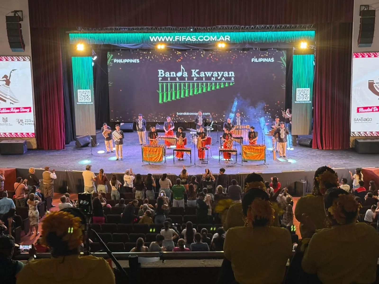 Banda Kawayan Pilipinas performing Filipino bamboo music on the FIFAS 2026 stage in Argentina