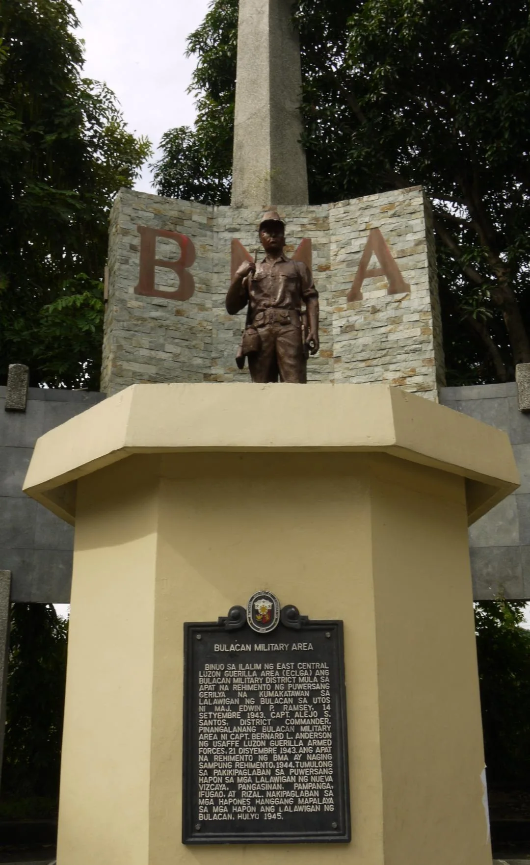 Original student photograph of the Bulacan Military Area memorial at Bustos Heritage Park