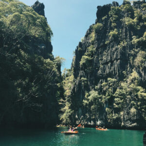 Kayaking lagoon featured in El Nido travel guide