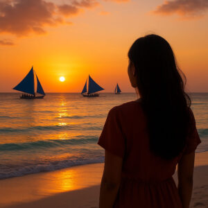 things to do in Boracay – watching the sunset from White Beach