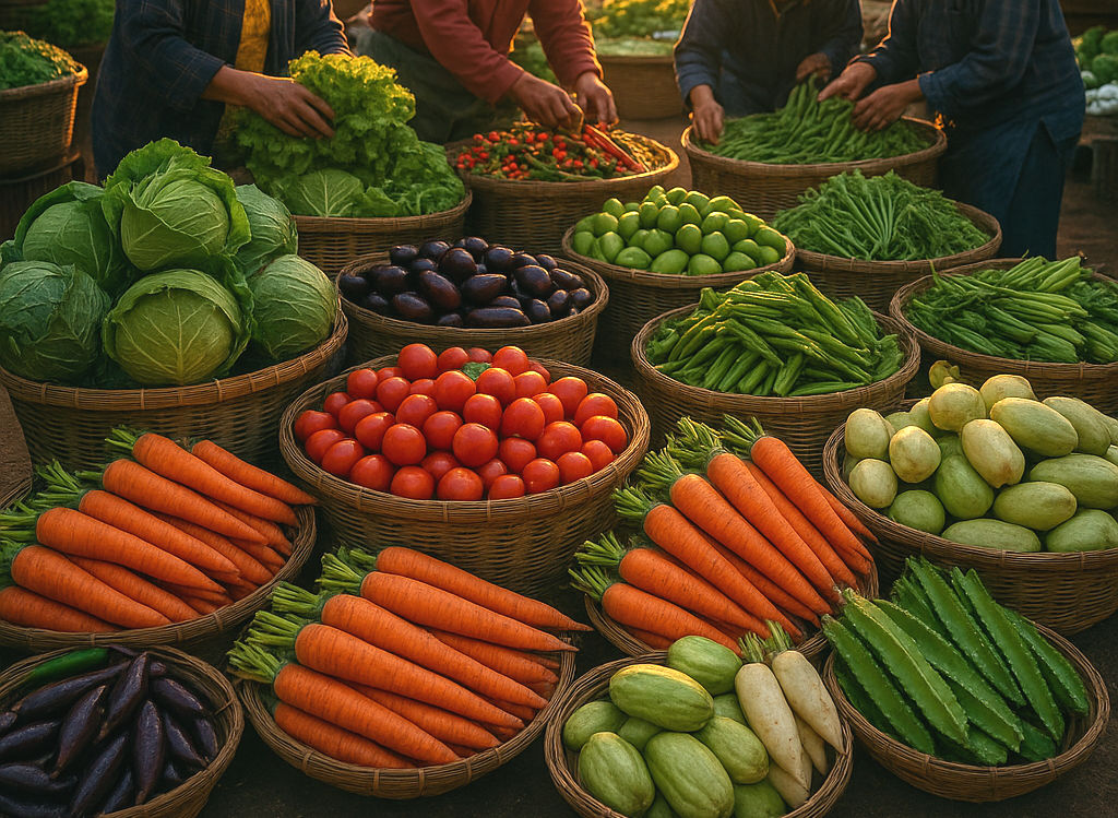Morning market scene highlighting Baguio food culture