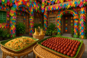 Pahiyas display highlighting Philippine festivals food