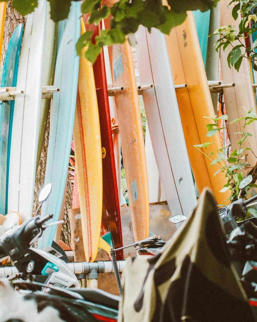 Siargao travel guide – surfboards lined up