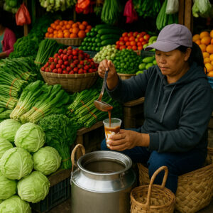 Taho and vegetables reflecting Baguio food culture