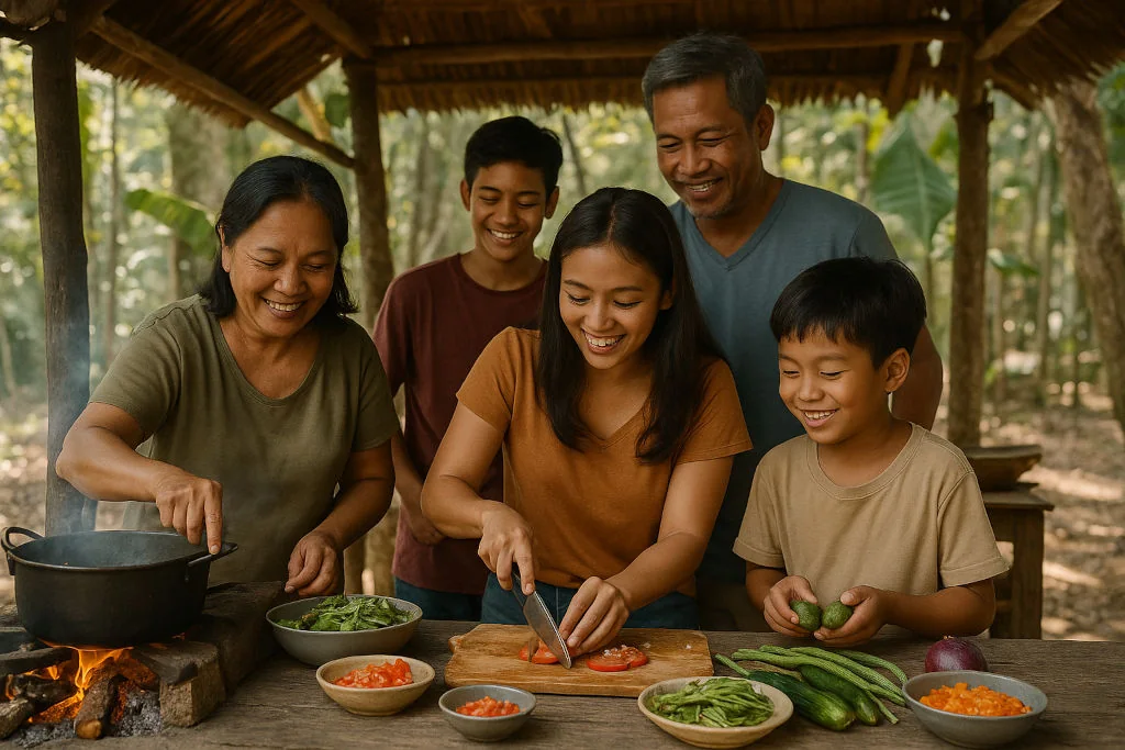 cooking with locals shared Filipino feast