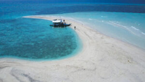 Banca anchored in cove during Bohol coastal escapes