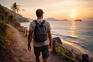 Calm coastal walk reflecting travel safety Philippines