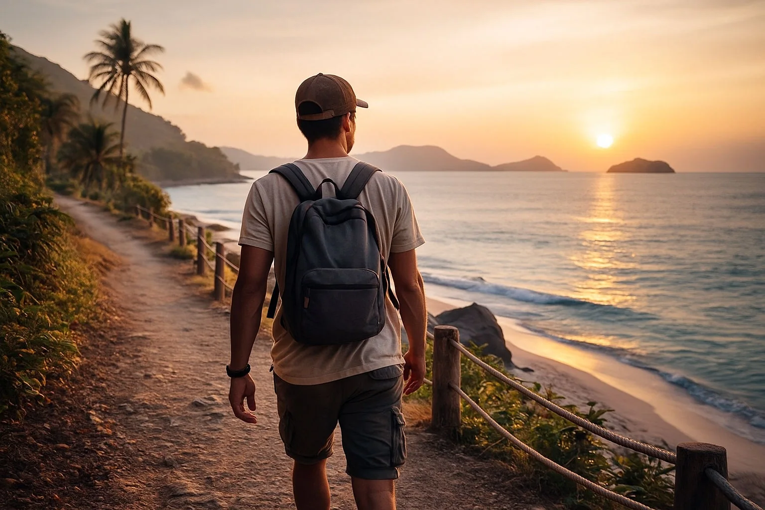 Calm coastal walk reflecting travel safety Philippines