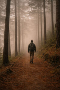 Cool weather escapes Philippines: Misty pine forest trail in Baguio as a cool weather escape Philippines travelers love