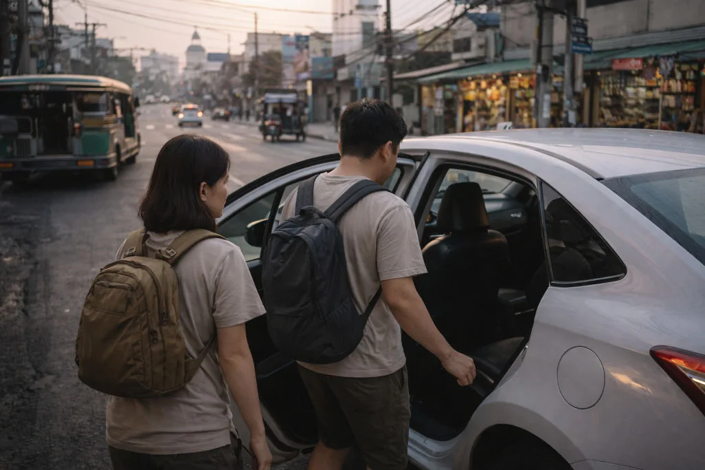 Bakasyon meaning illustrated by a calm Manila commute vibe before a trip