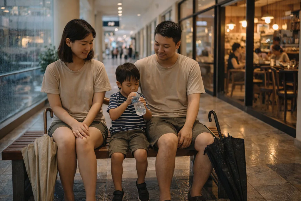 Bakasyon meaning shown through a calm rainy-day indoor plan in Manila