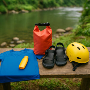Packing essentials laid out for CDO river adventures