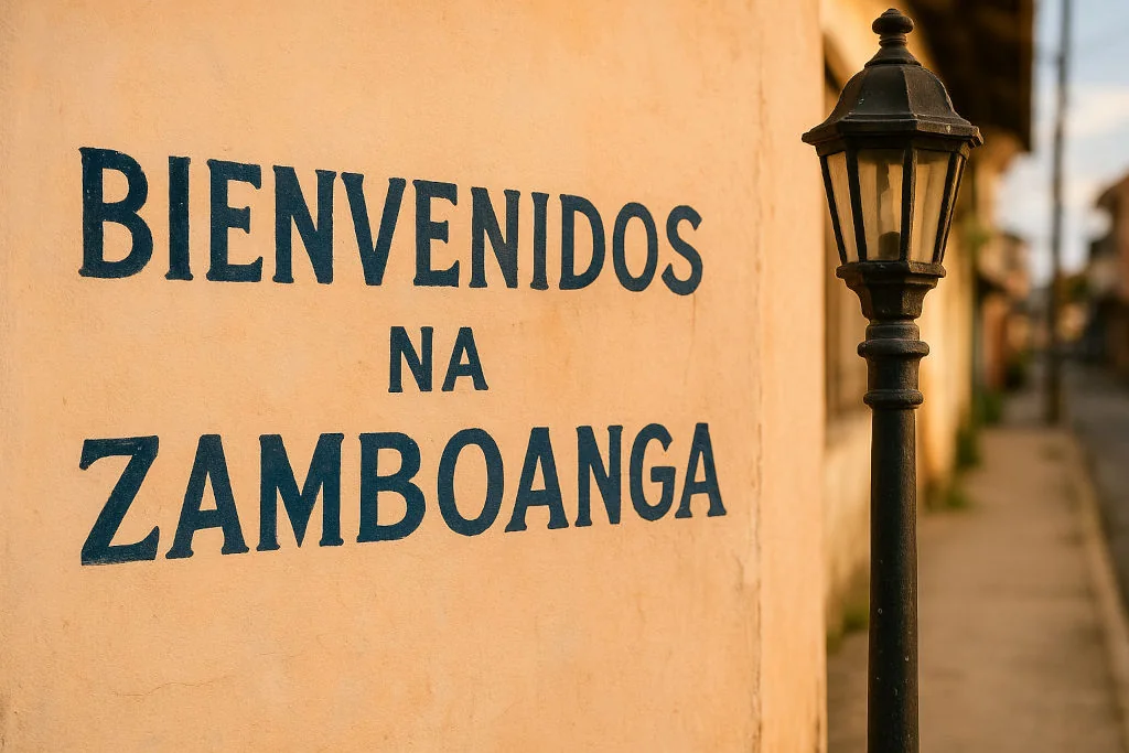 Chavacano street sign highlighting Zamboanga city colors