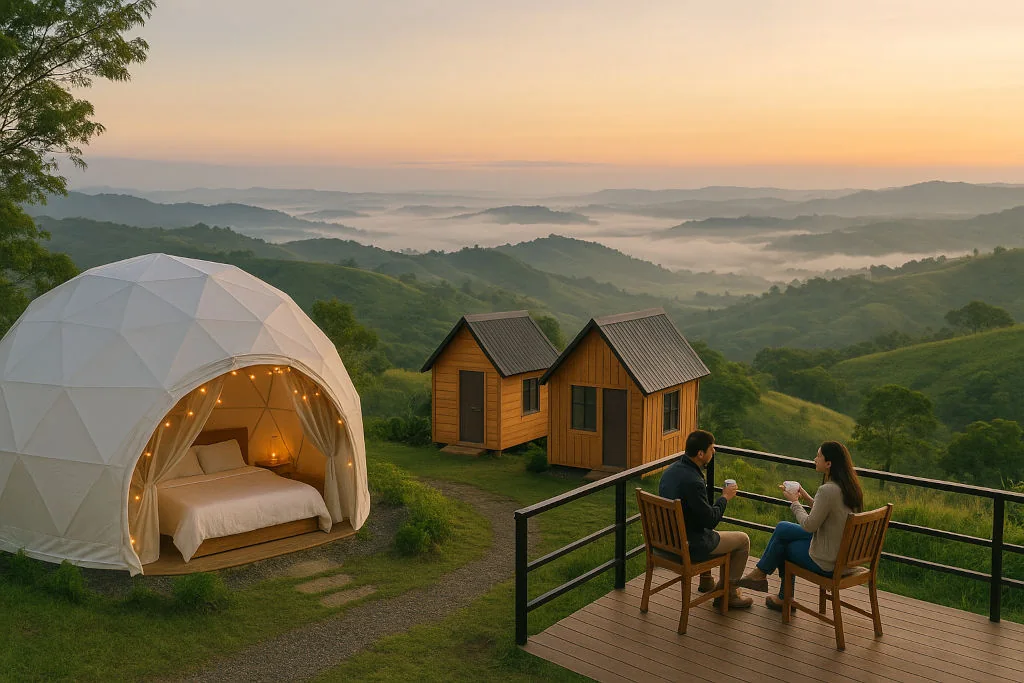 morning glamping near Manila in the Philippines