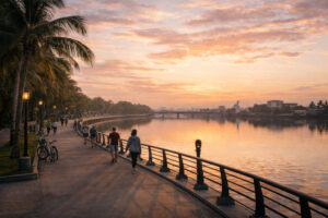 Iloilo River Esplanade calm walk during Iloilo heritage travel
