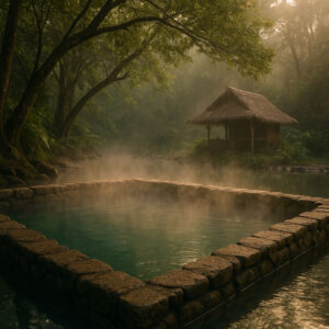 Steaming Irosin hot spring pool with forest setting for Sorsogon travel guide
