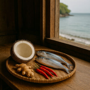 Coastal ingredients prepared for island cooking traditions in the Philippines