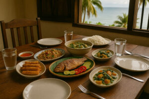 Homestay meal introducing travelers to island cooking traditions