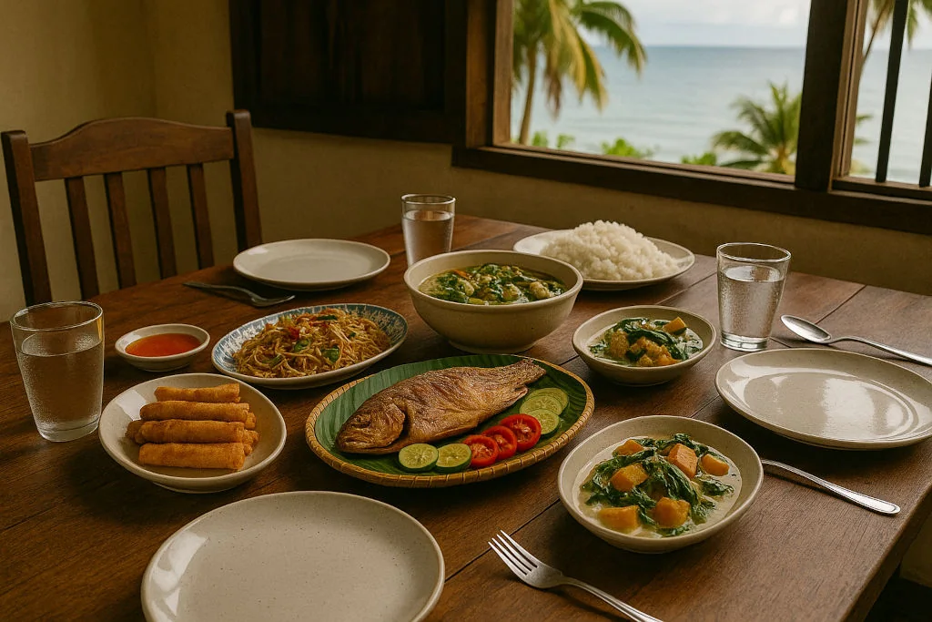 Homestay meal introducing travelers to island cooking traditions