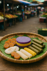 Kakanin bilao at market for Filipino dessert journeys