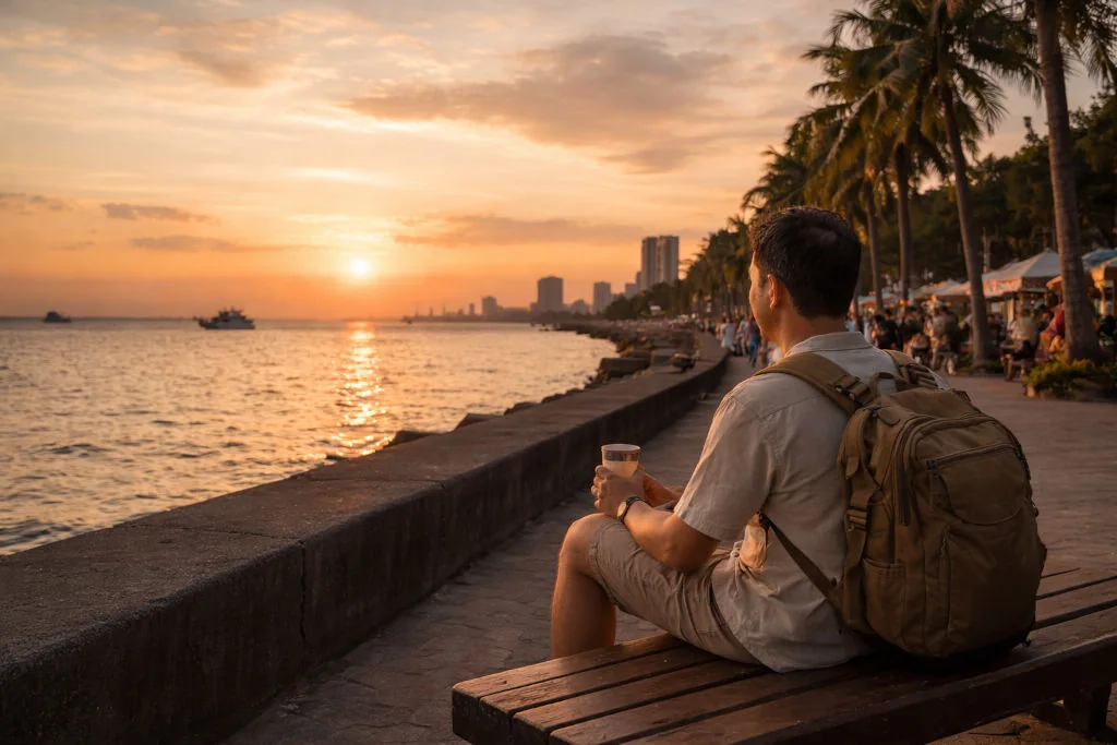 Manila itinerary 24 hours ending with a calm Manila Bay sunset walk and rest