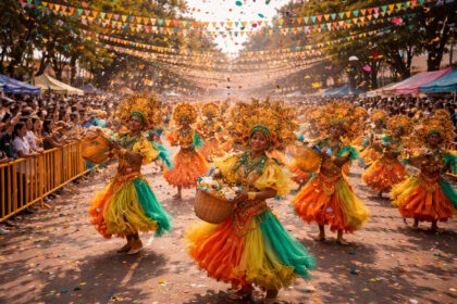 Philippines festival calendar street parade with colorful movement and respectful viewing