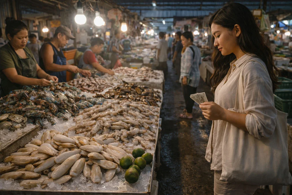 Roxas City travel with Lipunan Market seafood morning and diwal on ice