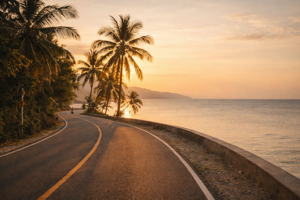 Coastal road scene for Siquijor island wanders