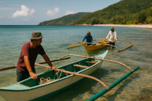 Fishermen practicing sustainable travel practices