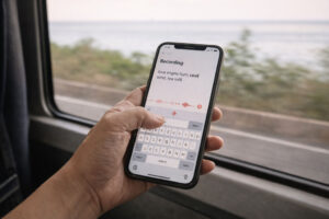 On-the-go note capture for travel journaling essentials