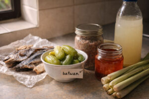 Visayan comfort kitchens pantry with ginamos buwad tanglad and vinegar