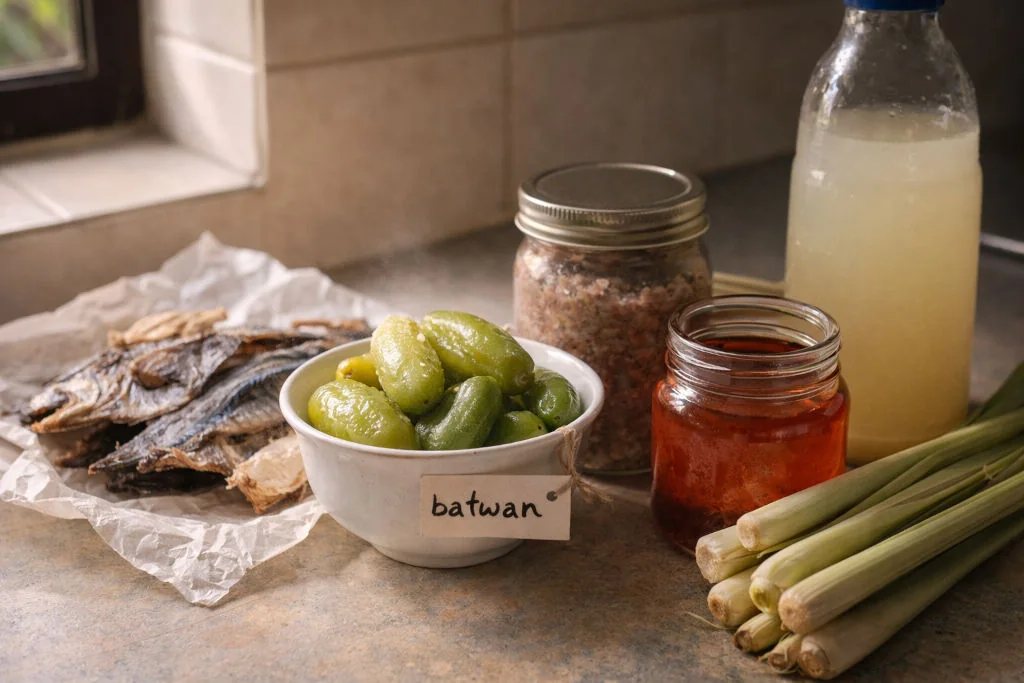 Visayan comfort kitchens pantry with ginamos buwad tanglad and vinegar