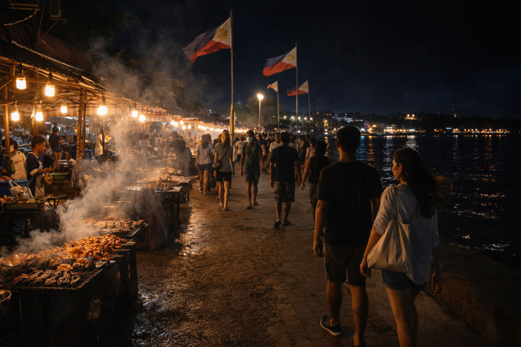Zamboanga food guide night stalls with sea breeze energy at Paseo del Mar