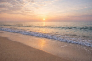 bakasyon captions Tagalog beach vibe photo of a quiet horizon and gentle waves