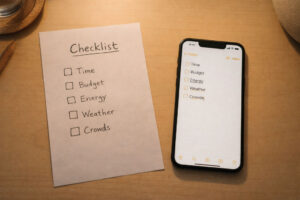 Quick checklist for choosing bakasyon vs staycation based on time budget energy weather and crowds
