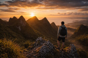 Cebu ridge sunrise silhouette for beginner hikes Philippines near Cebu