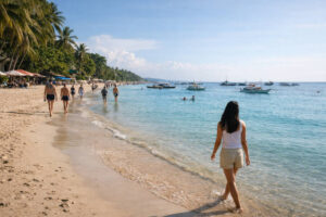 Best beaches in Bohol countryside social beach scene at Alona Beach Panglao