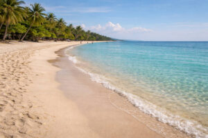 Best beaches in Bohol countryside wide view of Quinale Beach Anda white sand