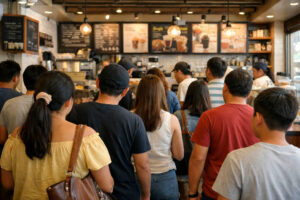 Busy hour crowd cue at best cafes in tagaytay on weekends