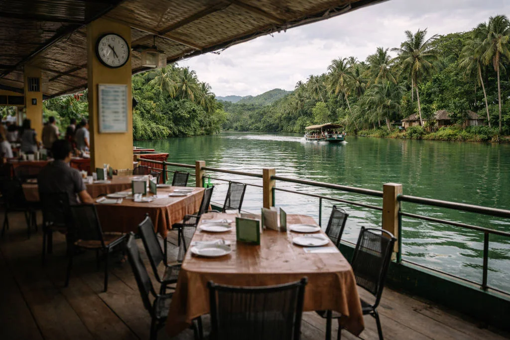 Bohol countryside travel guide photo of a Loboc River lunch cruise boat on the river