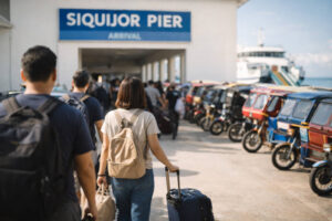 Davao City to Siquijor arrival at Siquijor port with tricycles and local transport options