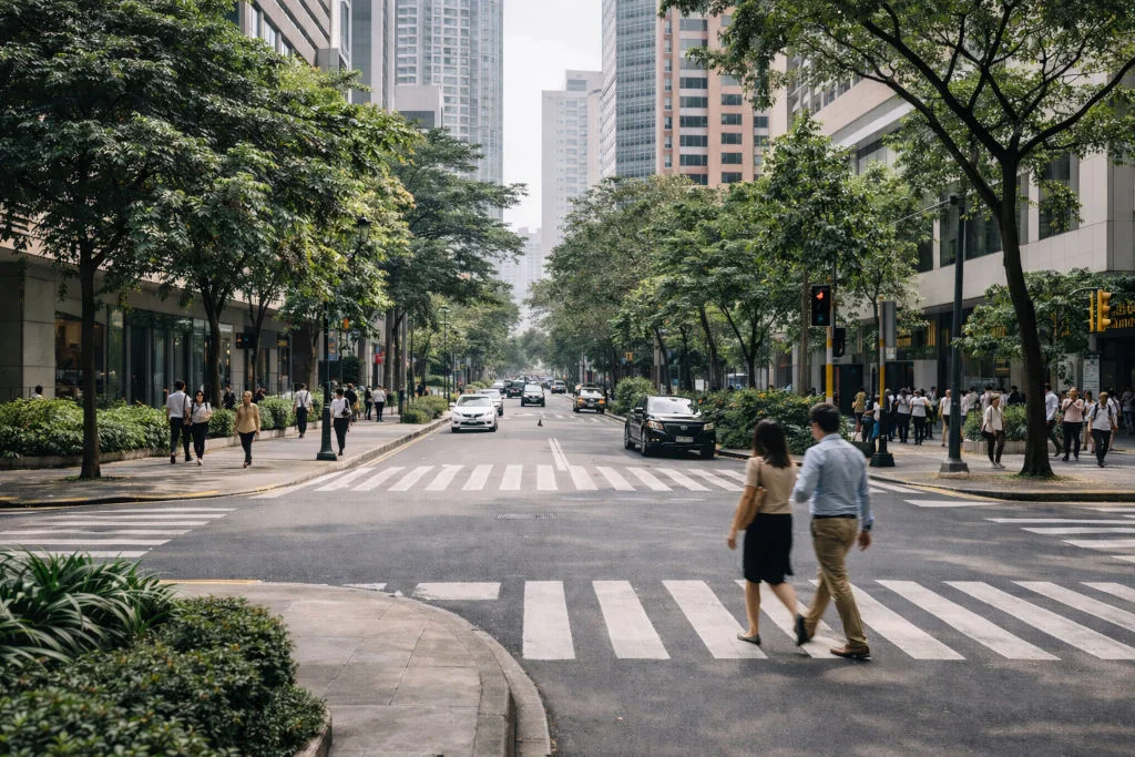 Walkable district life for remote workers in Metro Manila, digital nomad cities Philippines