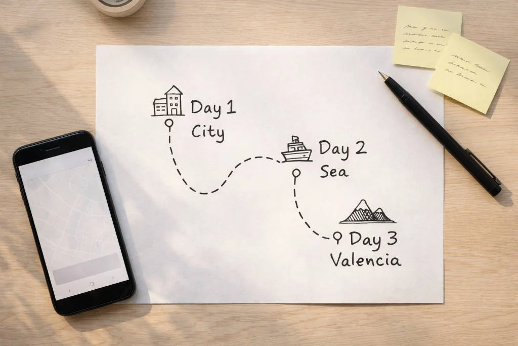 Simple route plan visual for a dumaguete itinerary 3 days
