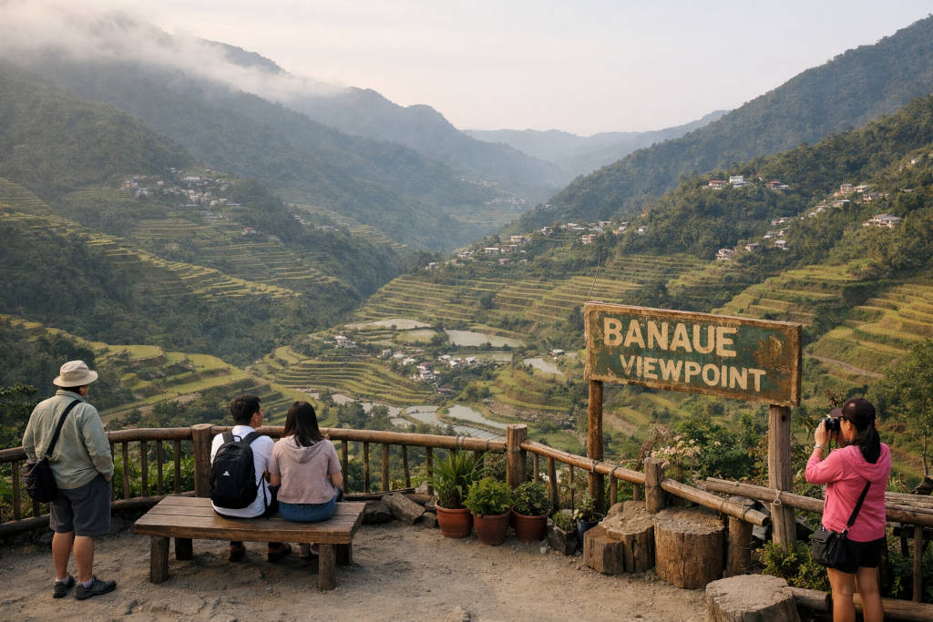 Low-key Banaue rice terraces view for a rest day with free things to do in banaue