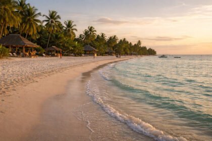 Free Things to Do in Bantayan Island rest day walk along a quiet shoreline at sunset