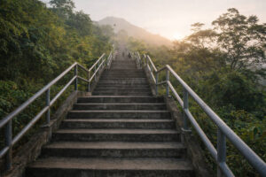 free things to do in Coron including Mt Tapyas steps in early morning light