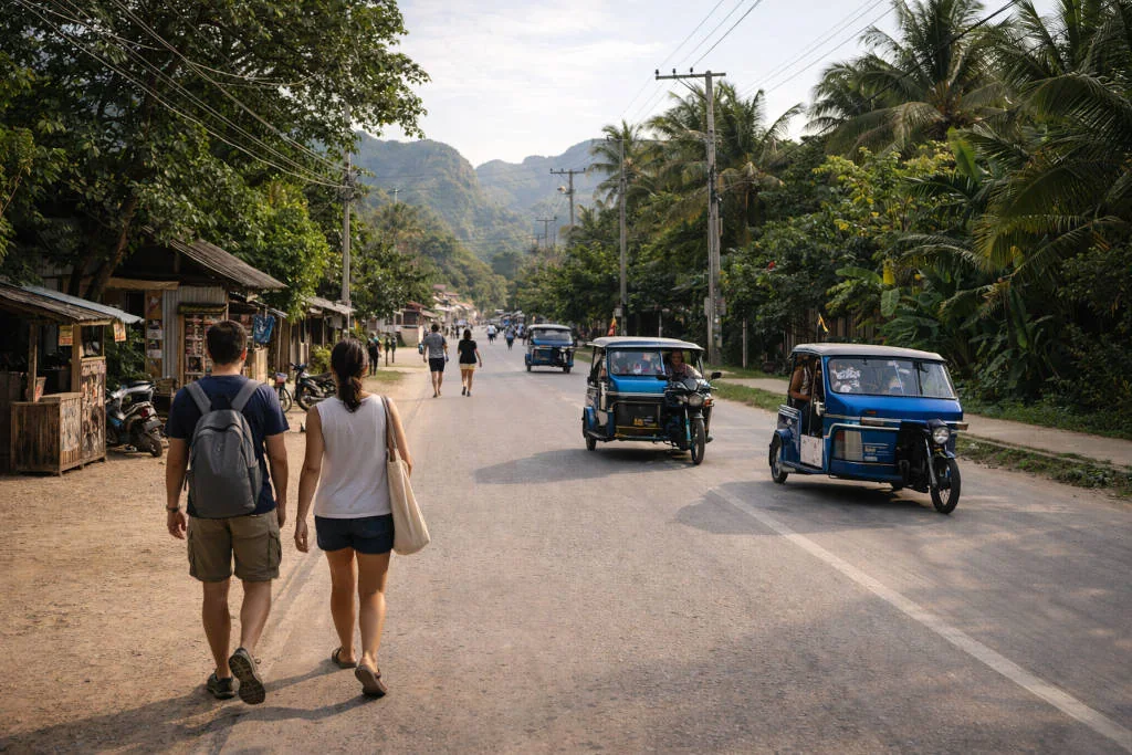 Walking day road in El Nido with practical rest-day pacing