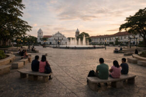resting spot near the plaza in free things to do in vigan