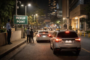 Choosing a safer pickup point away from crowds in Manila, happy new year philippines